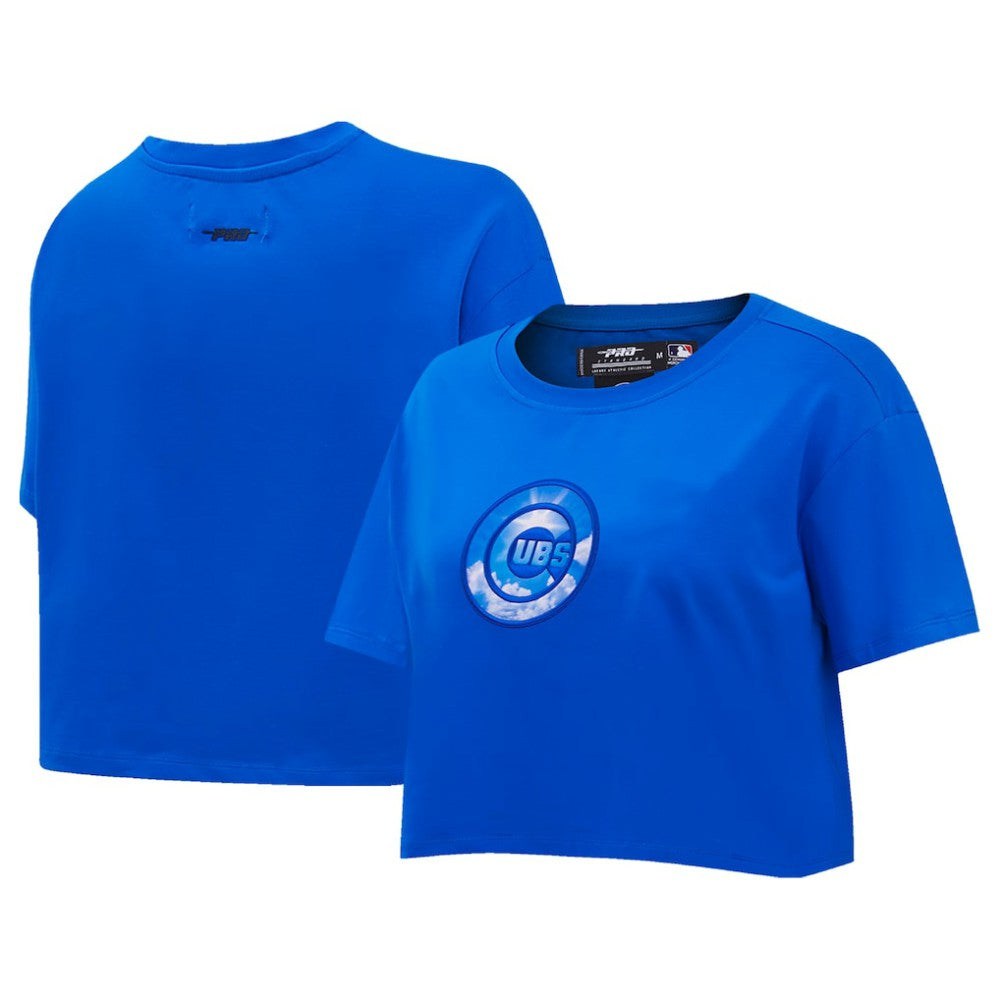 Chicago Cubs Pro Standard Women's Painted Sky Boxy Cropped T-Shirt - Royal