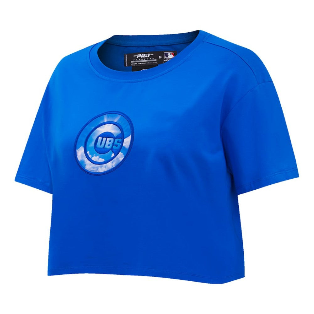 Chicago Cubs Pro Standard Women's Painted Sky Boxy Cropped T-Shirt - Royal