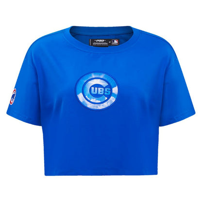 Chicago Cubs Pro Standard Women's Painted Sky Boxy Cropped T-Shirt - Royal