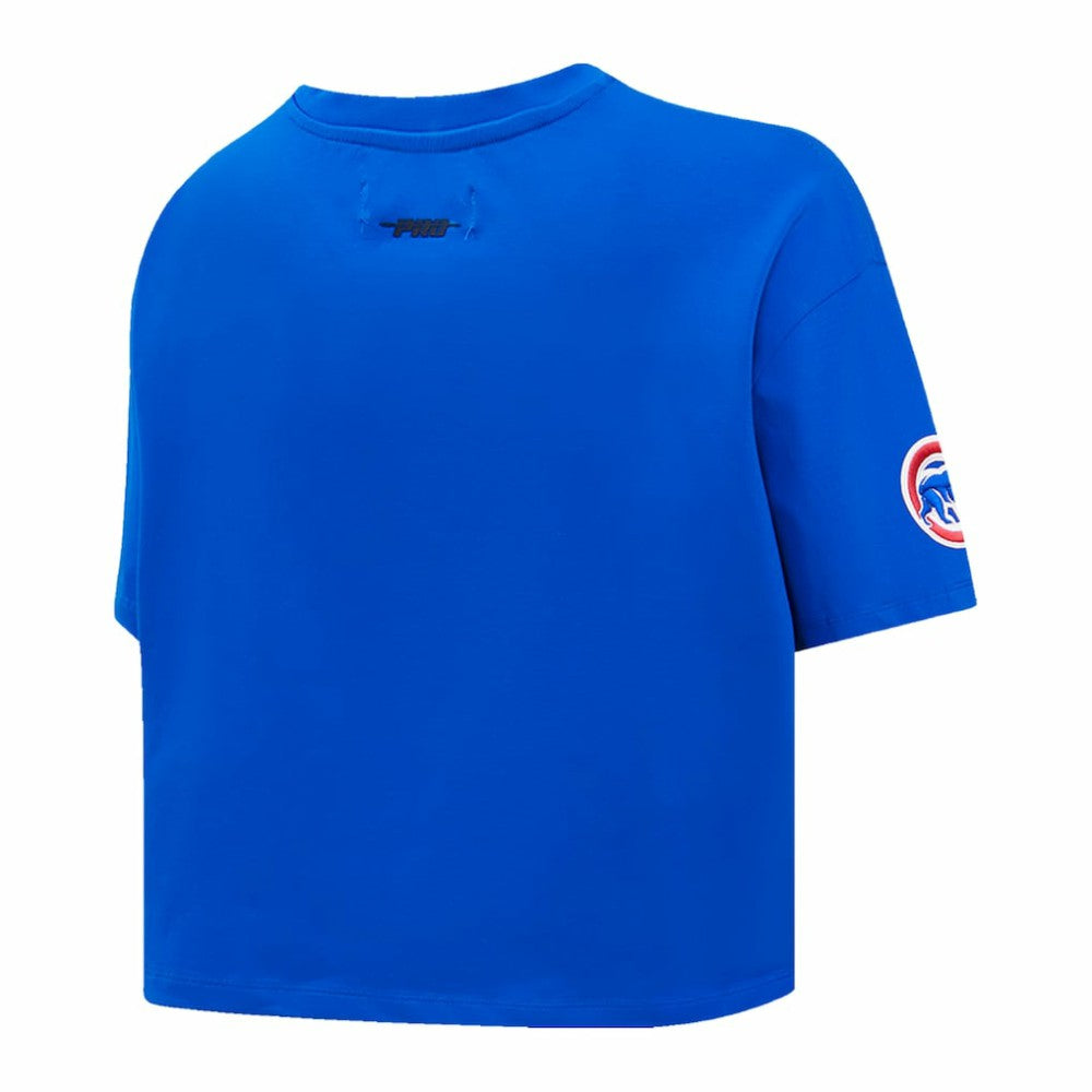 Chicago Cubs Pro Standard Women's Painted Sky Boxy Cropped T-Shirt - Royal