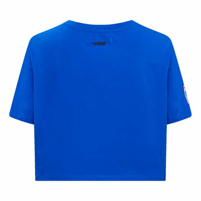 Chicago Cubs Pro Standard Women's Painted Sky Boxy Cropped T-Shirt - Royal