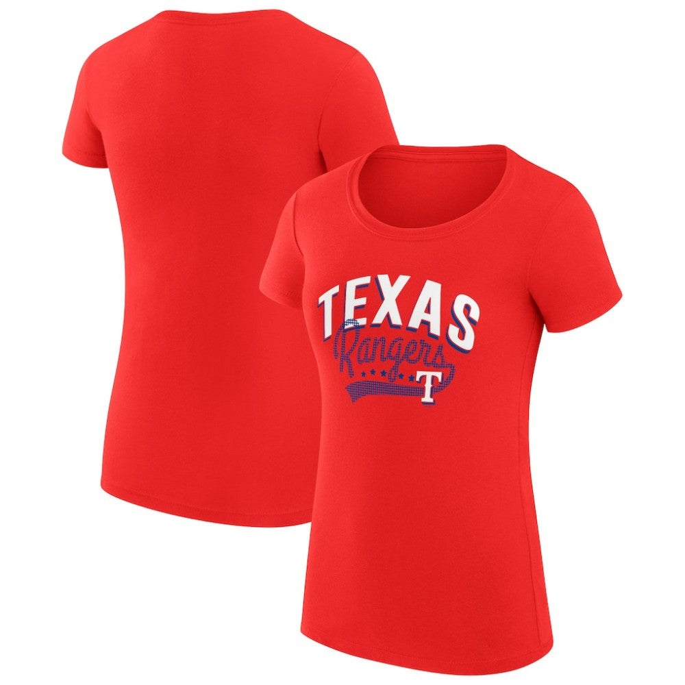 Texas Rangers G-III 4Her by Carl Banks Women's Super-Slim Fit Lightweight Filigree Team T-Shirt - Red