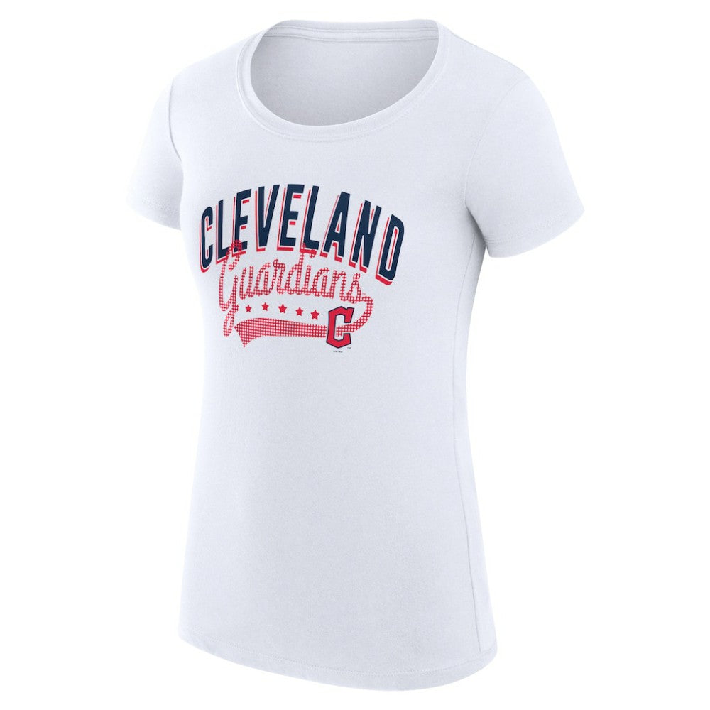 Cleveland Guardians G-III 4Her by Carl Banks Women's Super-Slim Fit Lightweight Filigree Team T-Shirt - White