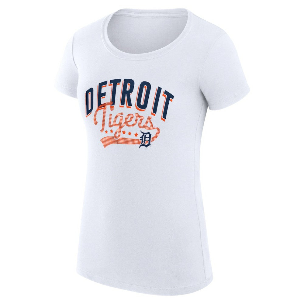 Detroit Tigers G-III 4Her by Carl Banks Women's Super-Slim Fit Lightweight Filigree Team T-Shirt - White