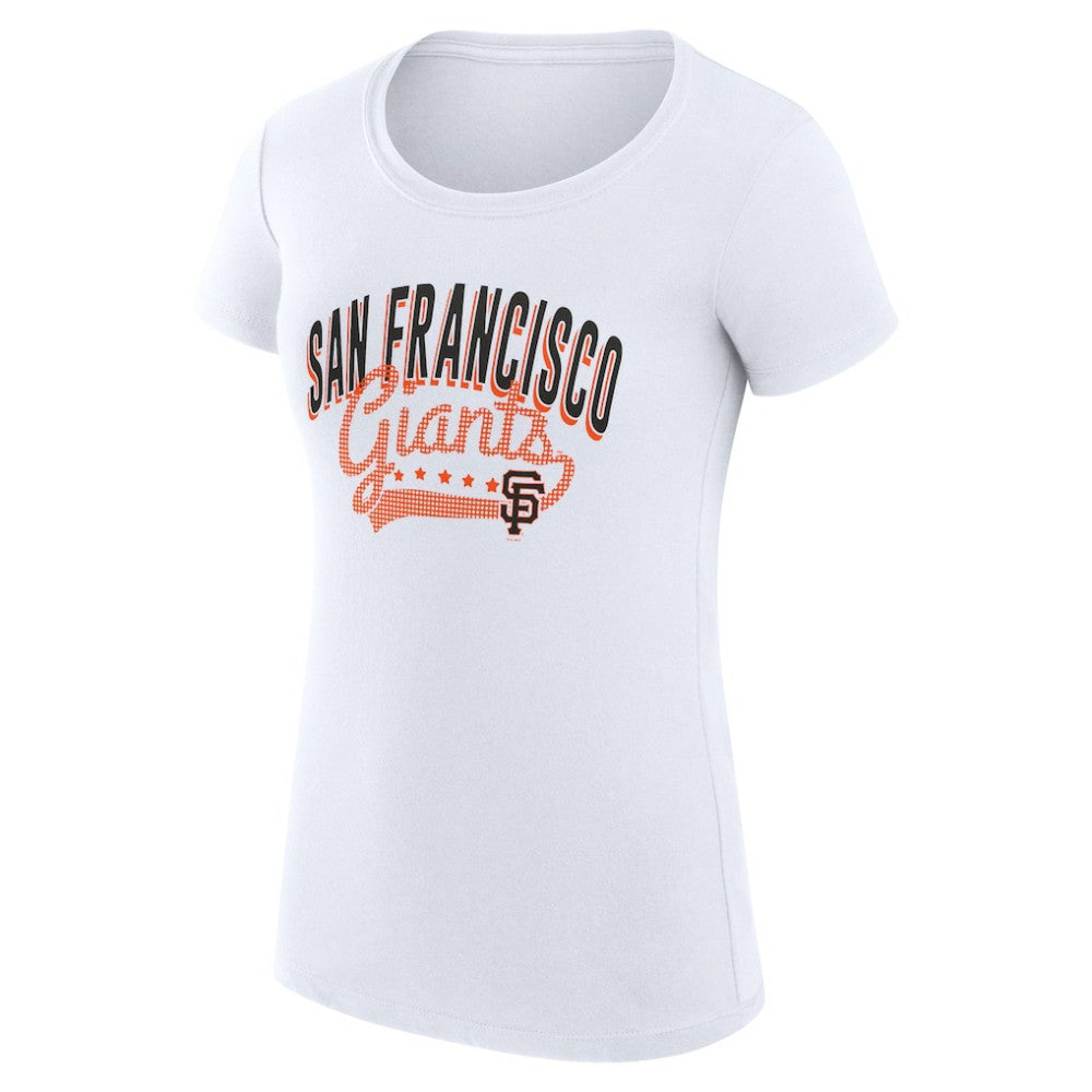 San Francisco Giants G-III 4Her by Carl Banks Women's Super-Slim Fit Lightweight Filigree Team T-Shirt - White