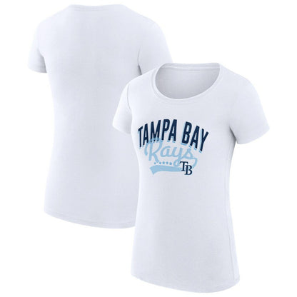 Tampa Bay Rays G-III 4Her by Carl Banks Women's Super-Slim Fit Lightweight Filigree Team T-Shirt - White