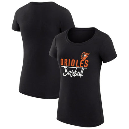 Baltimore Orioles G-III 4Her by Carl Banks Women's Super-Slim Fit Lightweight Team Graphic T-Shirt - Black