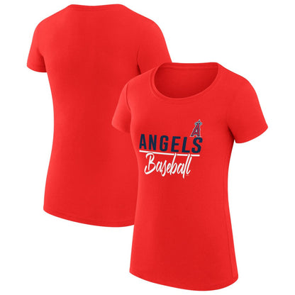 Los Angeles Angels G-III 4Her by Carl Banks Women's Super-Slim Fit Lightweight Team Graphic T-Shirt - Red