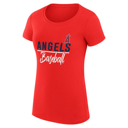 Los Angeles Angels G-III 4Her by Carl Banks Women's Super-Slim Fit Lightweight Team Graphic T-Shirt - Red