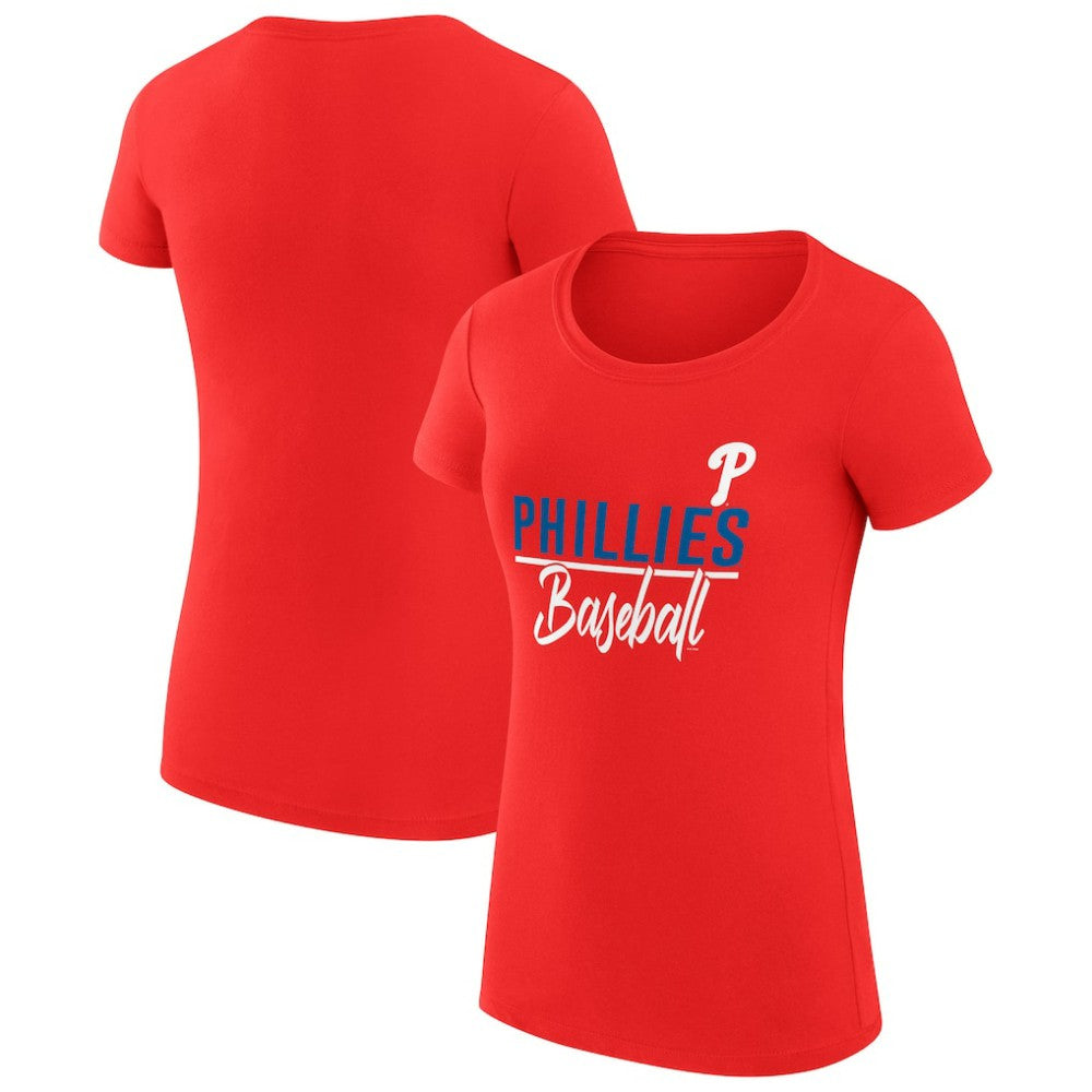 Philadelphia Phillies G-III 4Her by Carl Banks Women's Super-Slim Fit Lightweight Team Graphic T-Shirt - Red