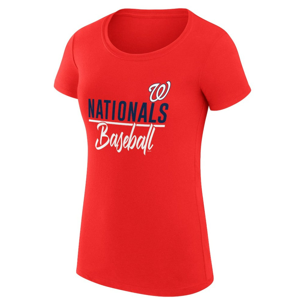 Washington Nationals G-III 4Her by Carl Banks Women's Super-Slim Fit Lightweight Team Graphic T-Shirt - Red