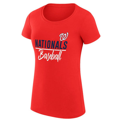 Washington Nationals G-III 4Her by Carl Banks Women's Super-Slim Fit Lightweight Team Graphic T-Shirt - Red