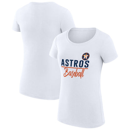 Houston Astros G-III 4Her by Carl Banks Women's Super-Slim Fit Lightweight Team Graphic T-Shirt - White