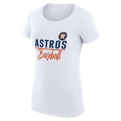 Houston Astros G-III 4Her by Carl Banks Women's Super-Slim Fit Lightweight Team Graphic T-Shirt - White