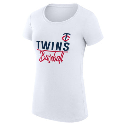 Minnesota Twins G-III 4Her by Carl Banks Women's Super-Slim Fit Lightweight Team Graphic T-Shirt - White