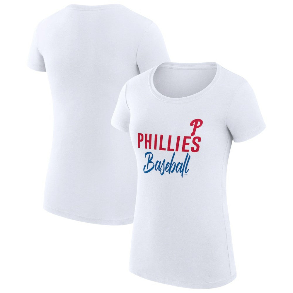 Philadelphia Phillies G-III 4Her by Carl Banks Women's Super-Slim Fit Lightweight Team Graphic T-Shirt - White