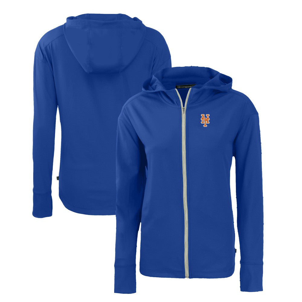 New York Mets Cutter & Buck Women's Daybreak Eco Recycled Full-Zip Hoodie - Royal