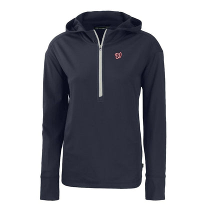 Washington Nationals Cutter & Buck Women's Daybreak Eco Recycled Half-Zip Hoodie - Navy
