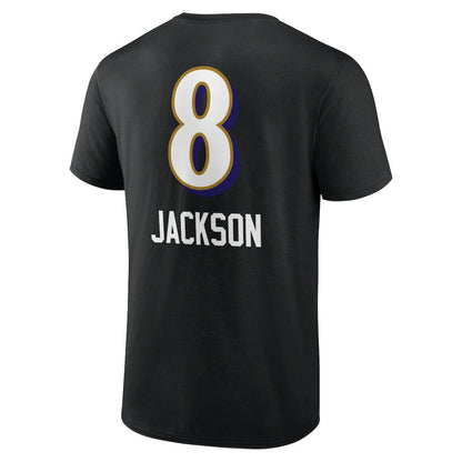 Lamar Jackson Baltimore Ravens Team Wordmark Name & Number T-Shirt - Black outlet