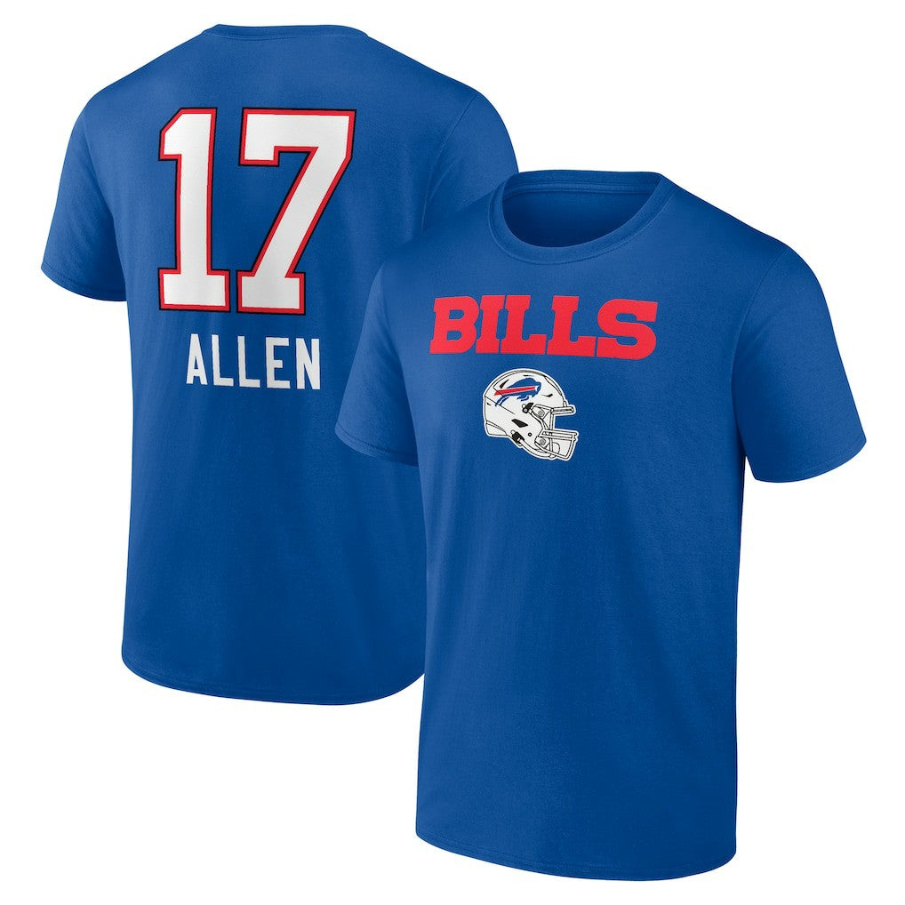 Josh Allen Buffalo Bills Team Wordmark Name & Number T-Shirt - Royal online