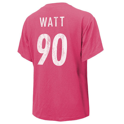 T.J. Watt Pittsburgh Steelers Majestic Threads Women's Name & Number T-Shirt - Pink outlet