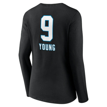 Bryce Young Carolina Panthers Women's Team Wordmark Name & Number Long Sleeve V-Neck T-Shirt - Black online