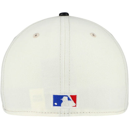 Chicago Bulls Faux Leather Visor Two-Tone 59FIFTY Fitted Hat - Cream/Black | New Era discount