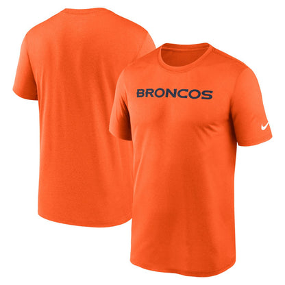 Denver Broncos Primetime Legend Wordmark Performance T-Shirt - Orange | Nike outlet