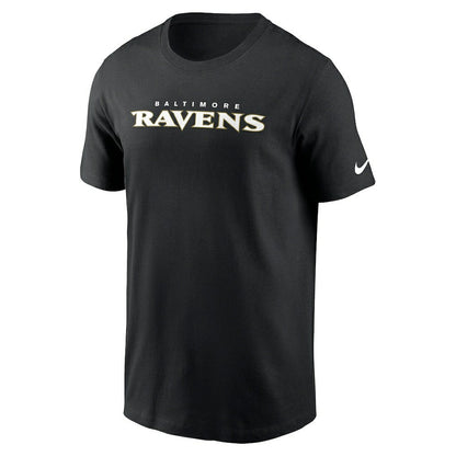 Baltimore Ravens Primetime Wordmark Essential T-Shirt - Black | Nike on sale