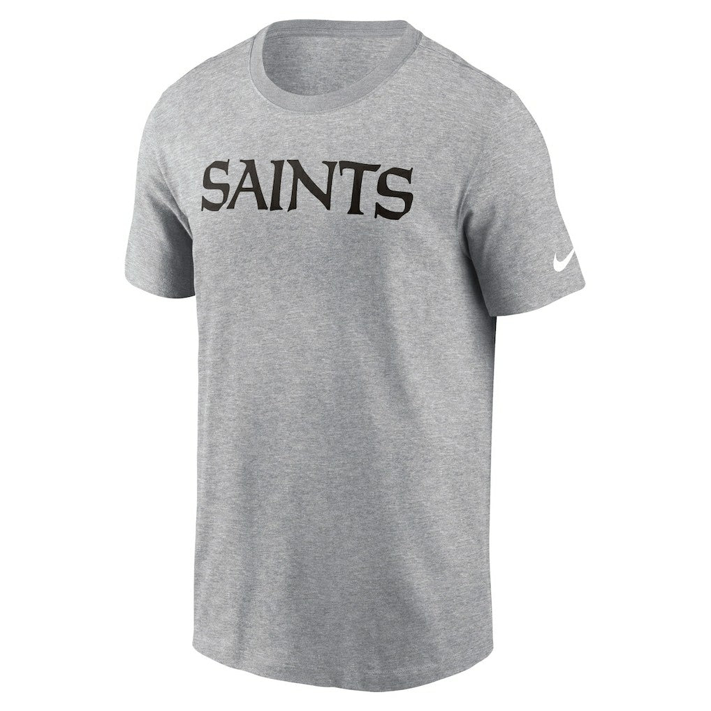 New Orleans Saints Primetime Wordmark Essential T-Shirt - Heather Gray | Nike discount