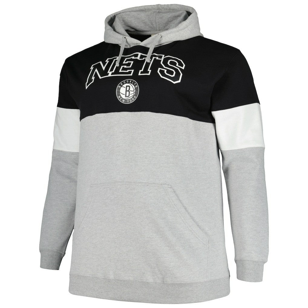 Brooklyn Nets Big & Tall Pullover Hoodie - Black/White | Fanatics online