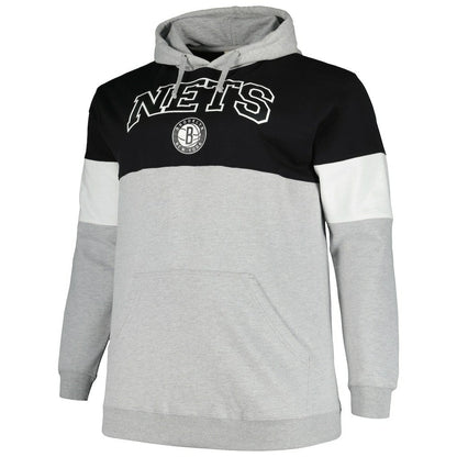 Brooklyn Nets Big & Tall Pullover Hoodie - Black/White | Fanatics online