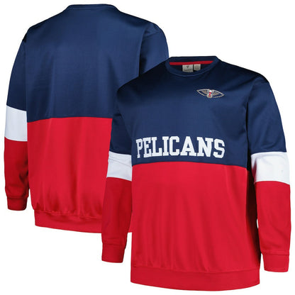 New Orleans Pelicans Big & Tall Split Pullover Sweatshirt - Navy/Red | Fanatics sale