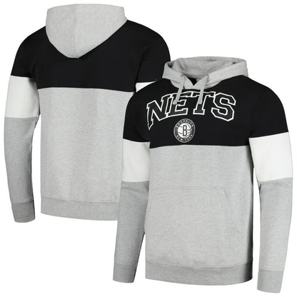 Brooklyn Nets Contrast Pieced Pullover Hoodie - Black | Fanatics outlet