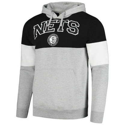 Brooklyn Nets Contrast Pieced Pullover Hoodie - Black | Fanatics outlet