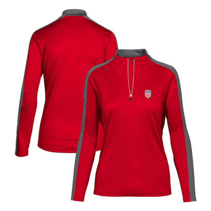 USMNT Levelwear Women's Quarter-Zip Pullover Top - Red online