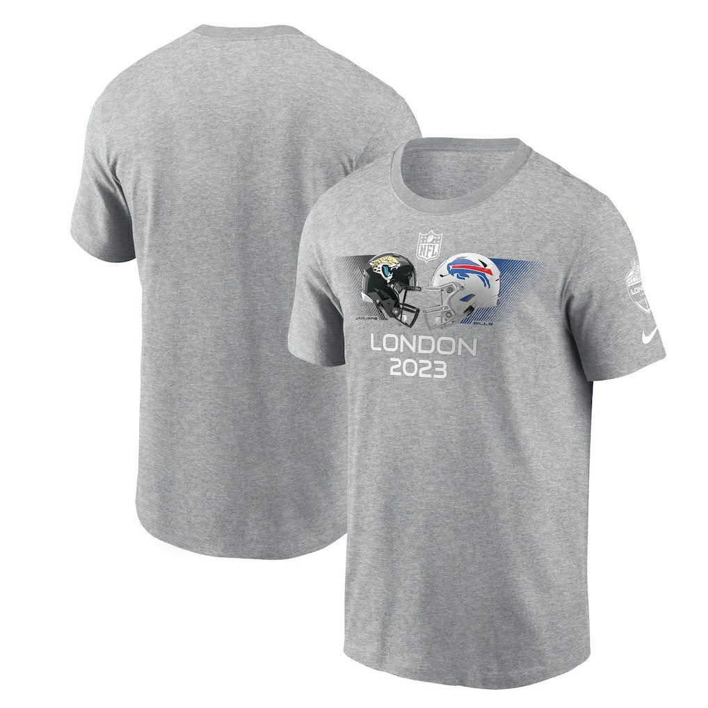 Jacksonville Jaguars vs. Buffalo Bills 2023 London Game T-Shirt - Heather Charcoal | Nike cheap