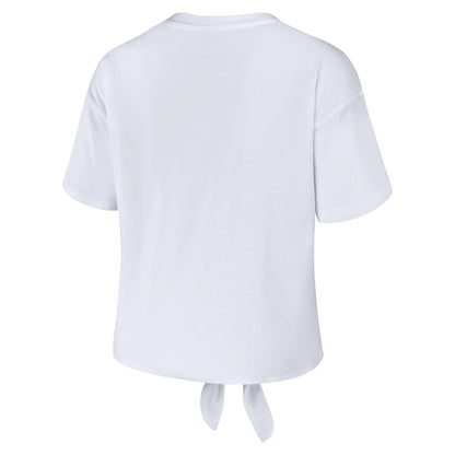 Milwaukee Bucks WEAR by Erin Andrews Women's Tie-Front T-Shirt - White shop