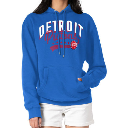 Detroit Pistons G-III 4Her by Carl Banks Women's Filigree Logo Pullover Hoodie - Blue discount