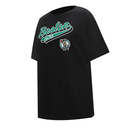 Boston Celtics Pro Standard Women's Script Boyfriend T-Shirt - Black discount