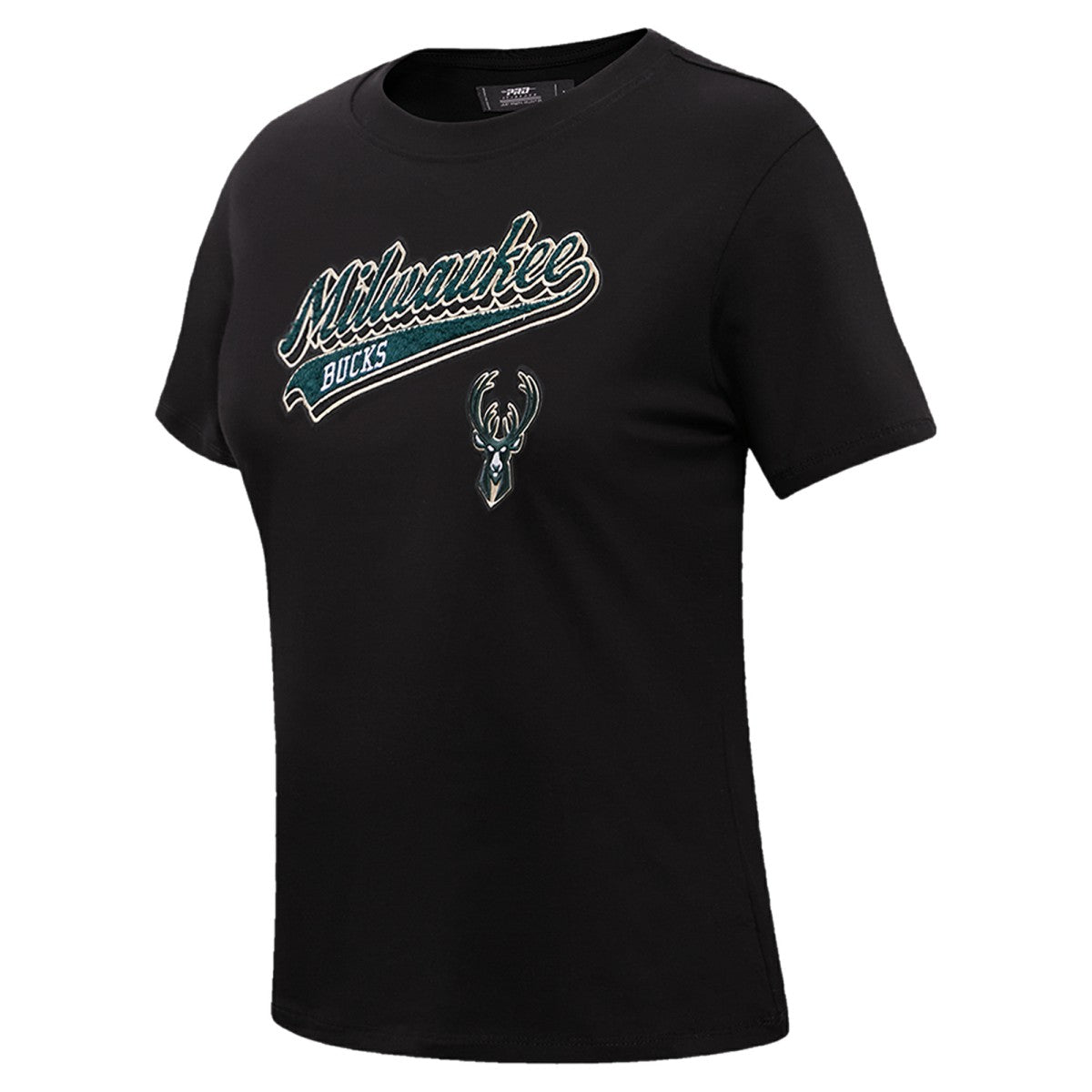 Milwaukee Bucks Pro Standard Women's Script Boyfriend T-Shirt - Black shop