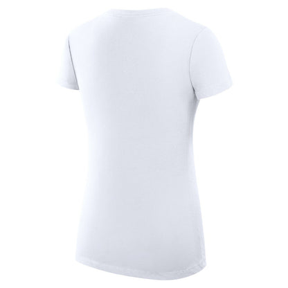 New York Knicks G-III 4Her by Carl Banks Women's Super-Slim Fit Lightweight Filigree Logo V-Neck T-Shirt - White sale
