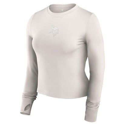 Minnesota Vikings Women's Studio Fitted Long Sleeve Gym Top - White online