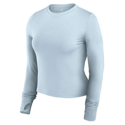 Buffalo Bills Women's Studio Fitted Long Sleeve Gym Top - Light Blue online