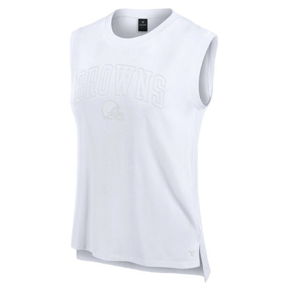 Cleveland Browns Women's Studio Gym Tank Top - White cheap