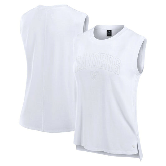 Las Vegas Raiders Women's Studio Gym Tank Top - White sale