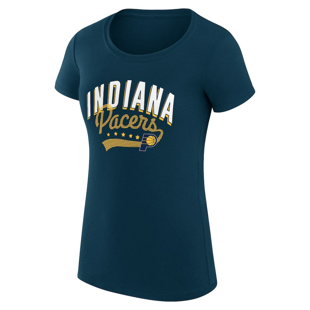 Indiana Pacers G-III 4Her by Carl Banks Women's Super-Slim Fit Lightweight Filigree Logo T-Shirt - Navy sale