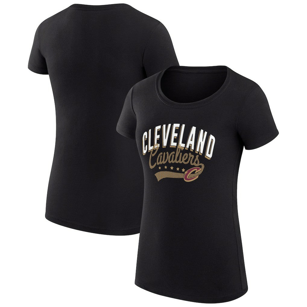 Cleveland Cavaliers G-III 4Her by Carl Banks Women's Super-Slim Fit Lightweight Filigree Logo T-Shirt - Black outlet