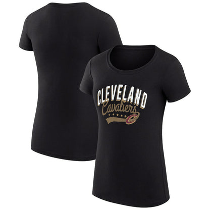 Cleveland Cavaliers G-III 4Her by Carl Banks Women's Super-Slim Fit Lightweight Filigree Logo T-Shirt - Black outlet