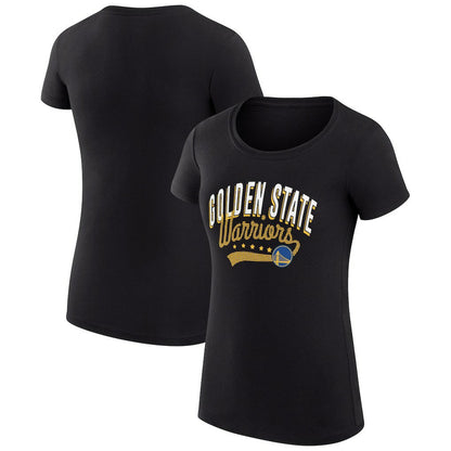 Golden State Warriors G-III 4Her by Carl Banks Women's Super-Slim Fit Lightweight Filigree Logo T-Shirt - Black sale
